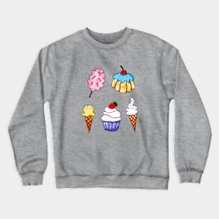 Candies / Sweets / Cupcake / Ice Cream Cone Crewneck Sweatshirt